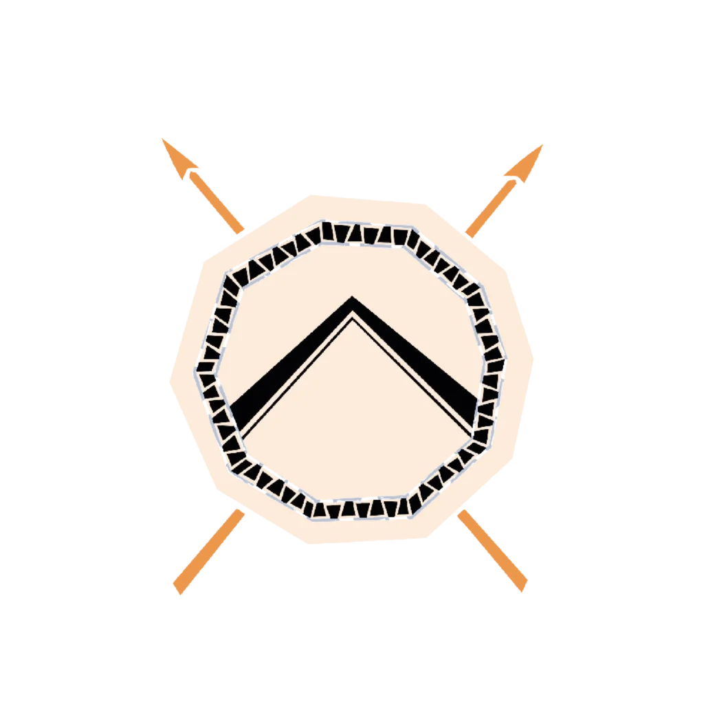 Shield with spears behind