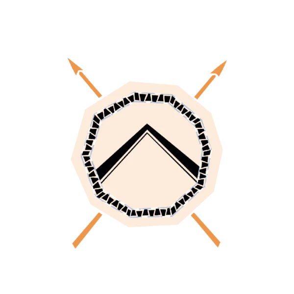 Shield with spears behind