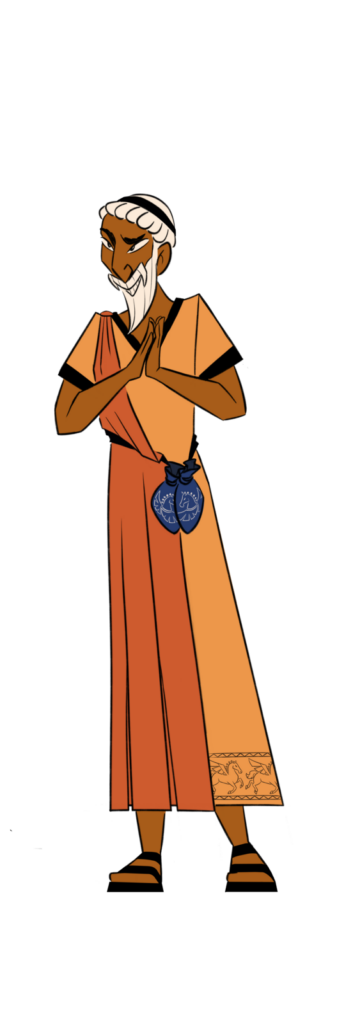 Sisyphos, the character representing Corinth. Artwork by Julia Bender.